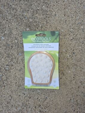 Ecotools White Silicone Scalp Massager with Gold Trim